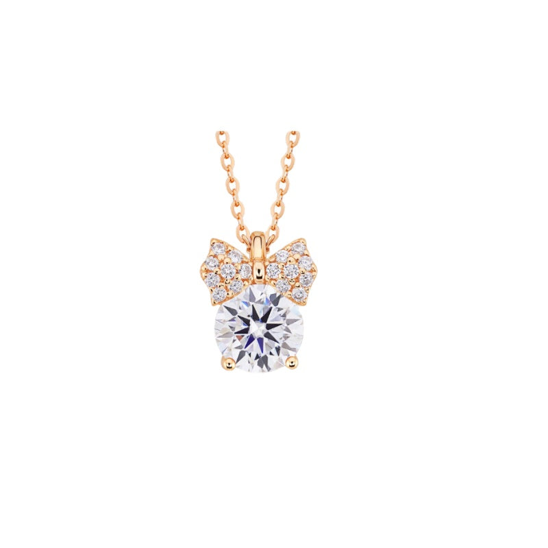 NerMoons 925 Silver Moissanite Pendant Necklace [Minnie], Cute and Sweet