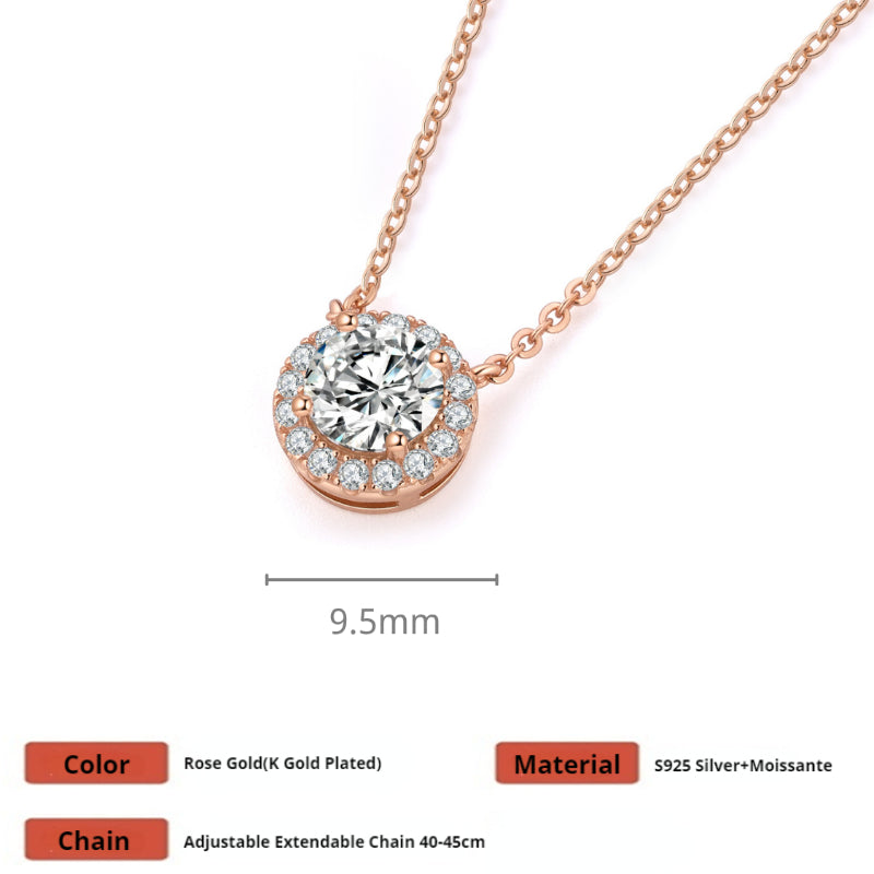 NerMoons 925 Silver Moissanite Pendant Necklace [ Princess ]Classic and Fashion jewelry