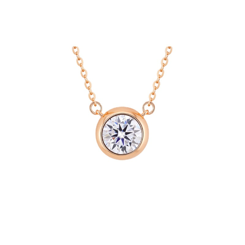 NerMoons 925 Silver Moissanite Pendant Necklace [Bubble Necklace], Simple and Versatile