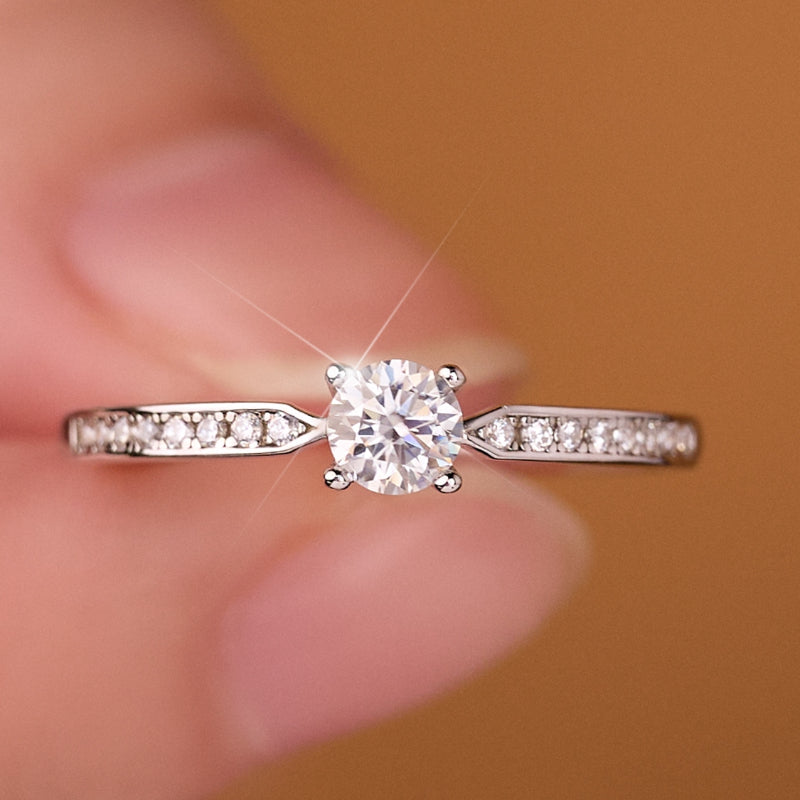 NerMoons 925 Silver Moissanite Couple Rings [ Galaxy ], Simple and Versatile