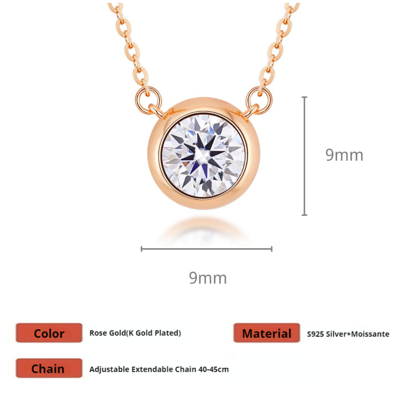 NerMoons 925 Silver Moissanite Pendant Necklace [Bubble Necklace], Simple and Versatile