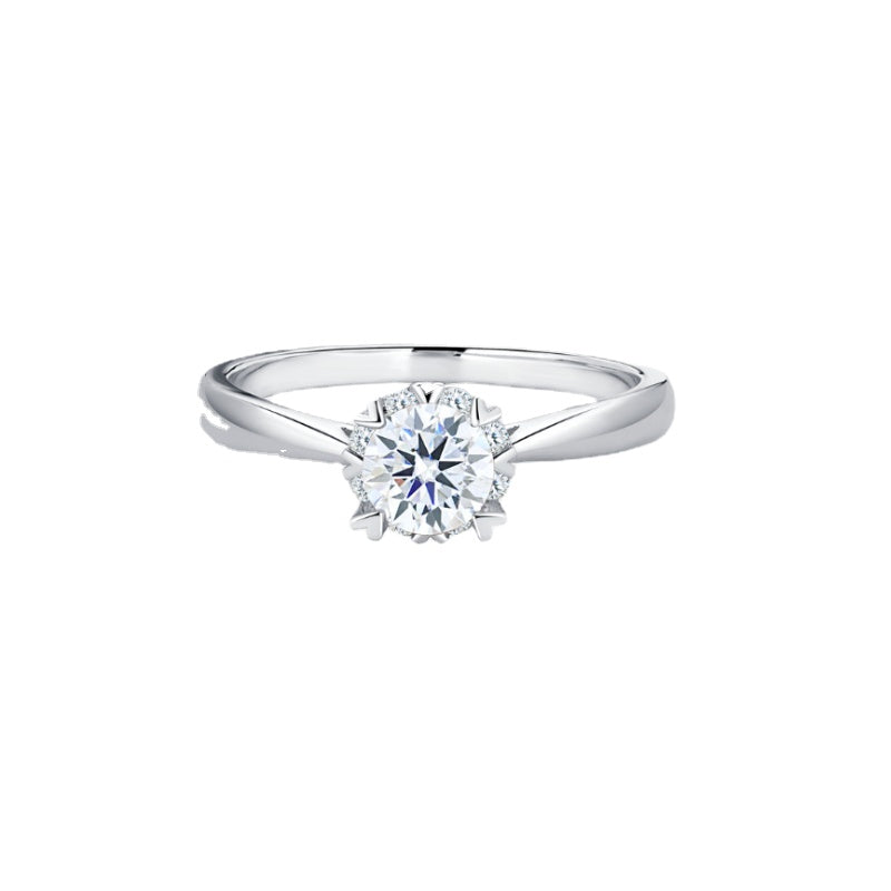 NerMoons 925 Silver Moissanite Ring [Eight Hearts] Exquisite and Elegant