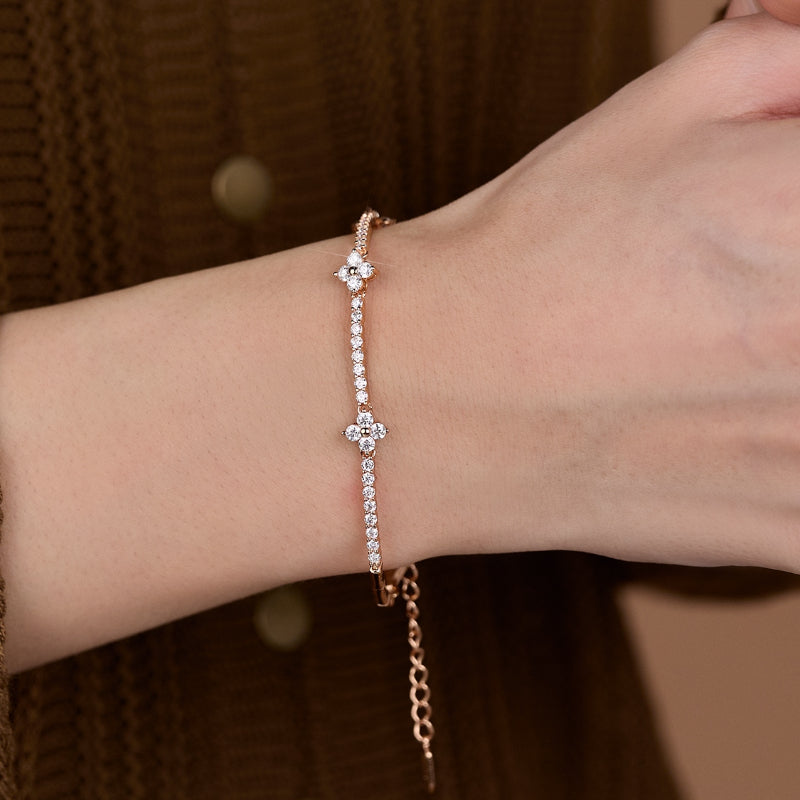 NerMoons 925 Silver Moissanite Bracelet [Bamboo], High-End, Exquisite, and Light Luxury