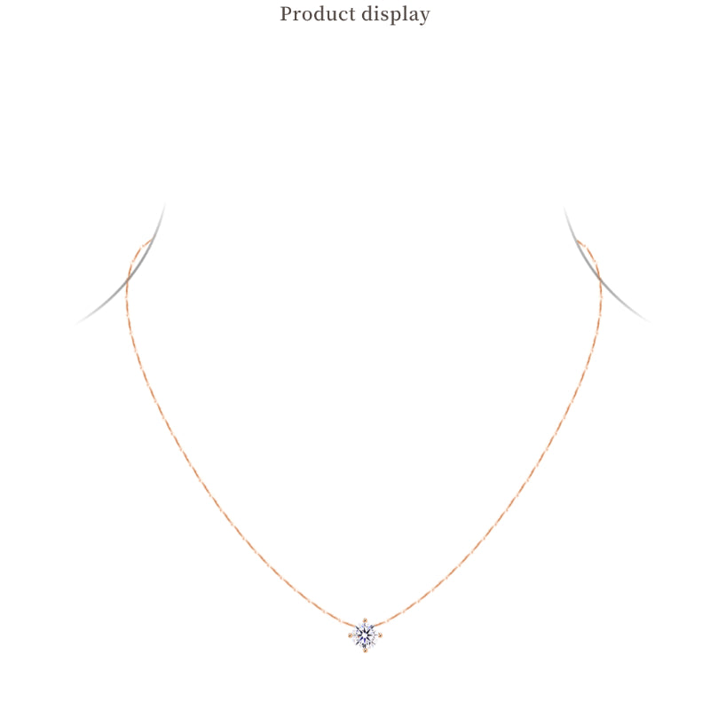 NerMoons 925 Silver Moissanite Pendant Necklace [Single Diamond Four-Prong] Simple and Classic