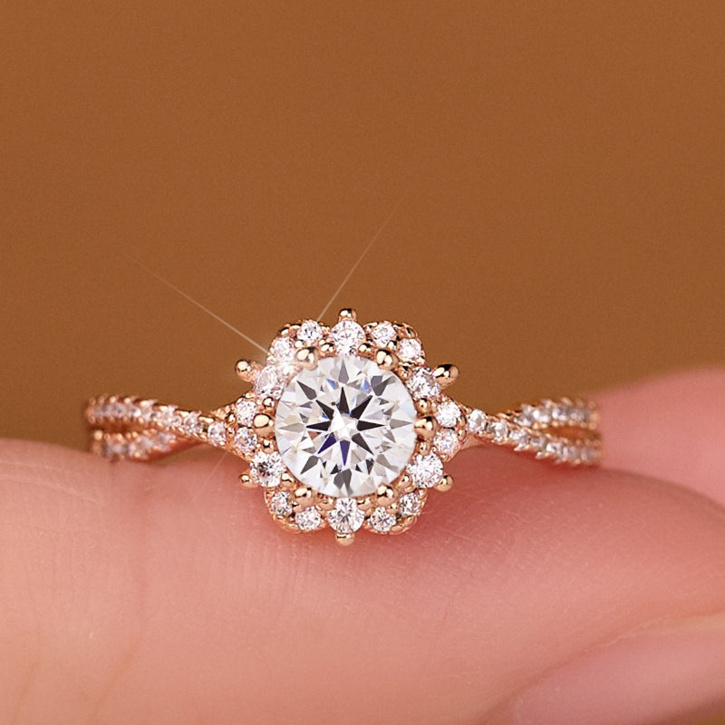 NerMoons 925 Silver Moissanite Ring [Elsa Princess] Exquisite Classic