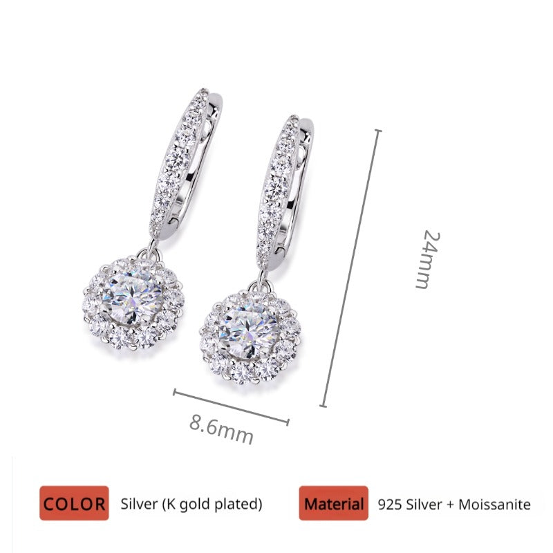 NerMoons 925 Silver Moissanite Earrings [Little Light Bulb Ear Clips] High-End, Exquisite, Perfect for Gatherings