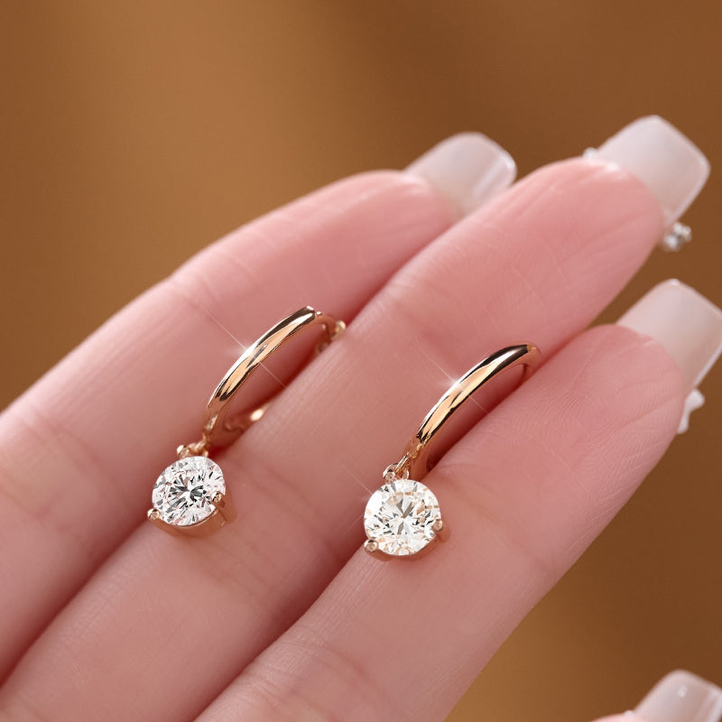 NerMoons 925 Silver Moissanite Earrings [Single Diamond Ear Clips] Light Luxury, High-End