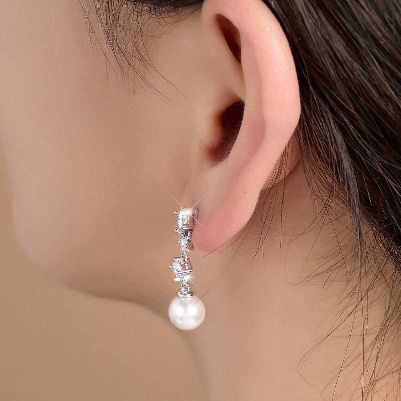 NerMoons 925 Silver Moissanite Earrings [Meteor Shower Drops] Elegant, Light Luxury