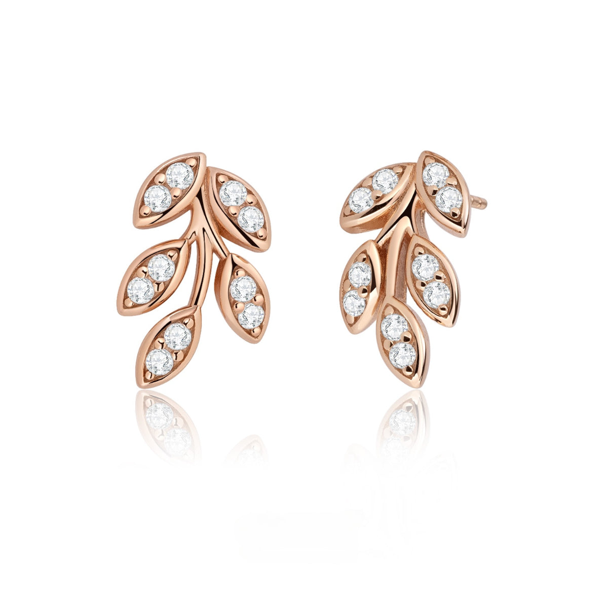 NerMoons 925 Silver Moissanite Earrings [Leaf Studs] Light Luxury, Versatile Design