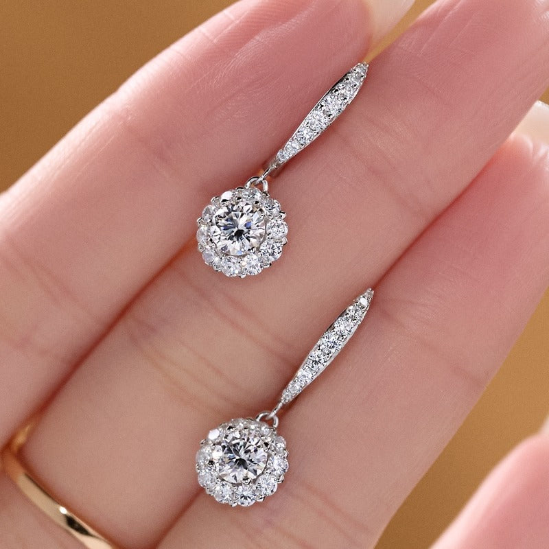 NerMoons 925 Silver Moissanite Earrings [Little Light Bulb Ear Clips] High-End, Exquisite, Perfect for Gatherings