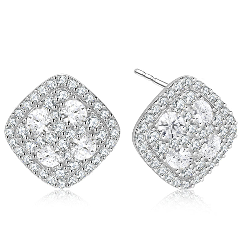 NerMoons 925 Silver Moissanite Earrings [Venus Studs] Fully Diamond-Encrusted, Elegant, Light Luxury, Exquisite Design